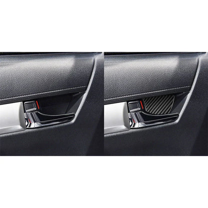 4Pcs Carbon Fiber Inside Door Bowl Cover Trim for Toyota Hilux (2015-2021)