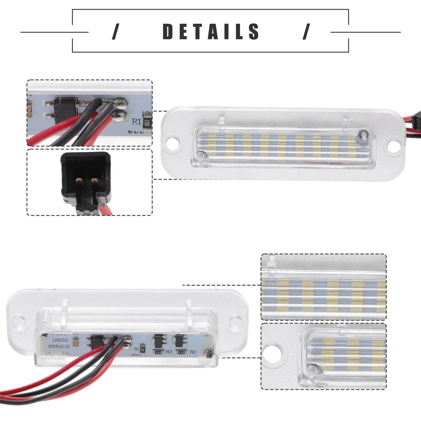 2 x LED License Plate Lights for Mercedes-Benz G500 (2013-2021)