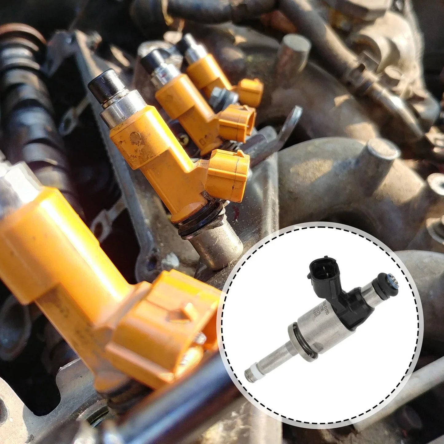 Fuel Injector for LEXUS GS350 2016-2019 1 x Black Silver Tone
