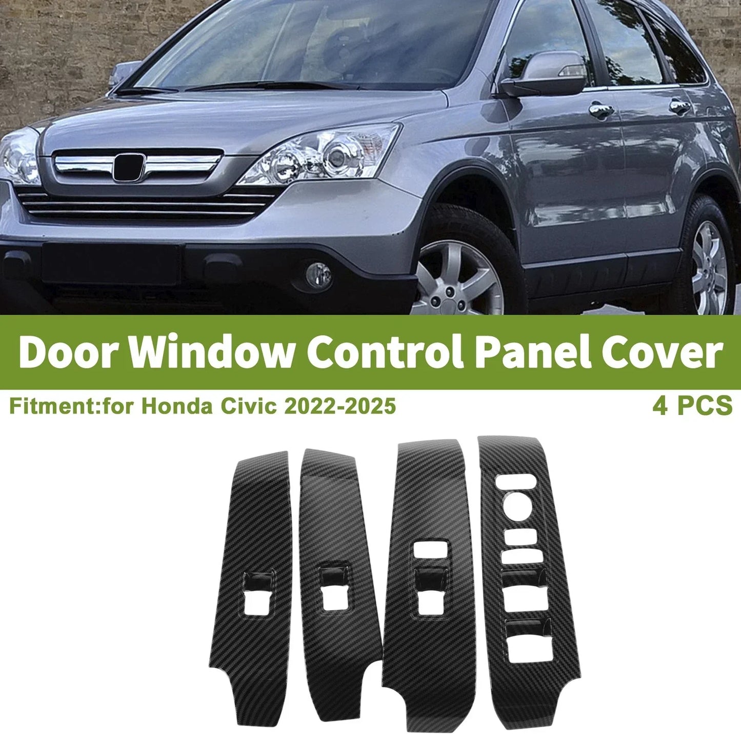4 Pcs Window Switch Bezel Covers for Honda Civic (2022-2025)