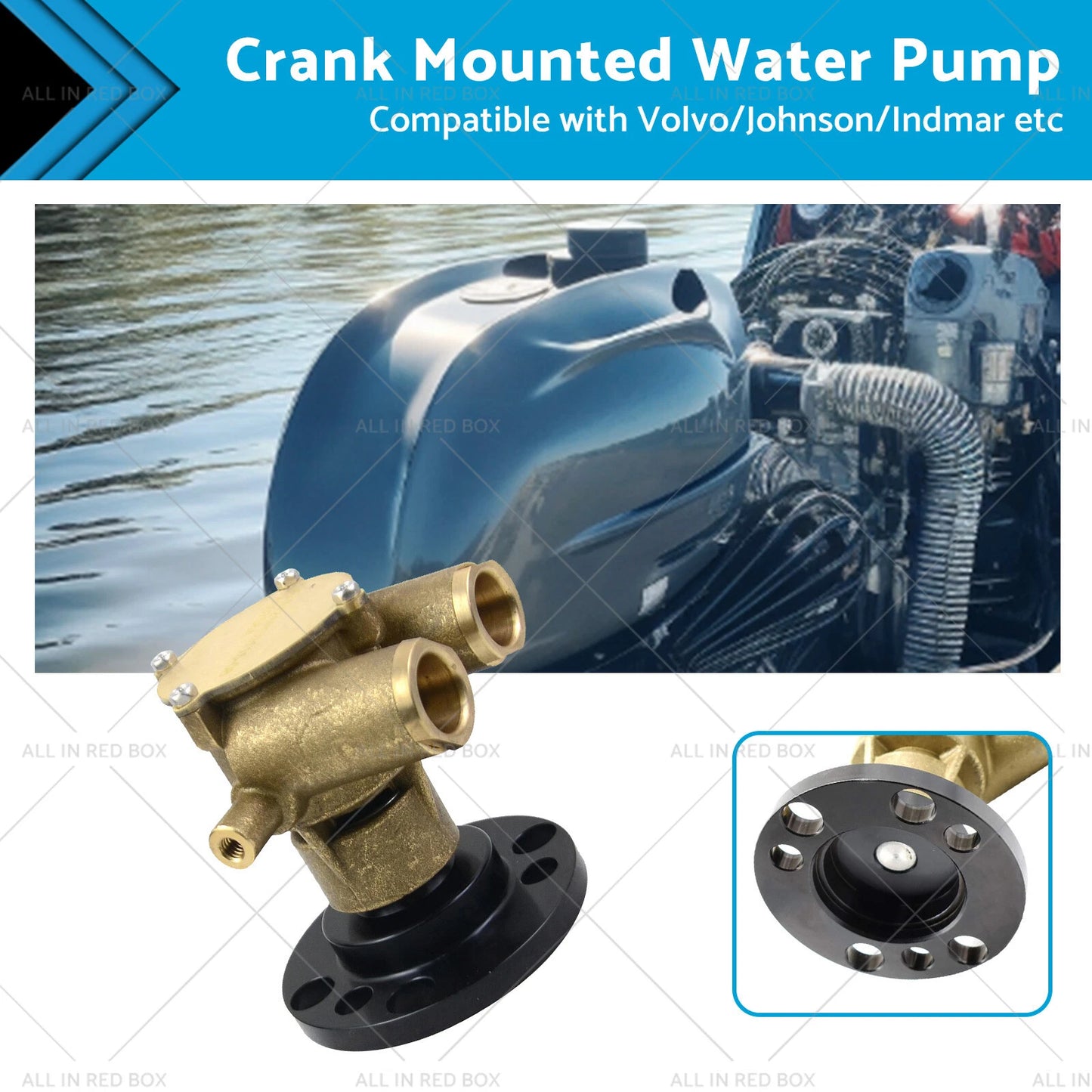 Crank Mounted Water Pump for Johnson F6B-9, Volvo 856513, Indmar 685001