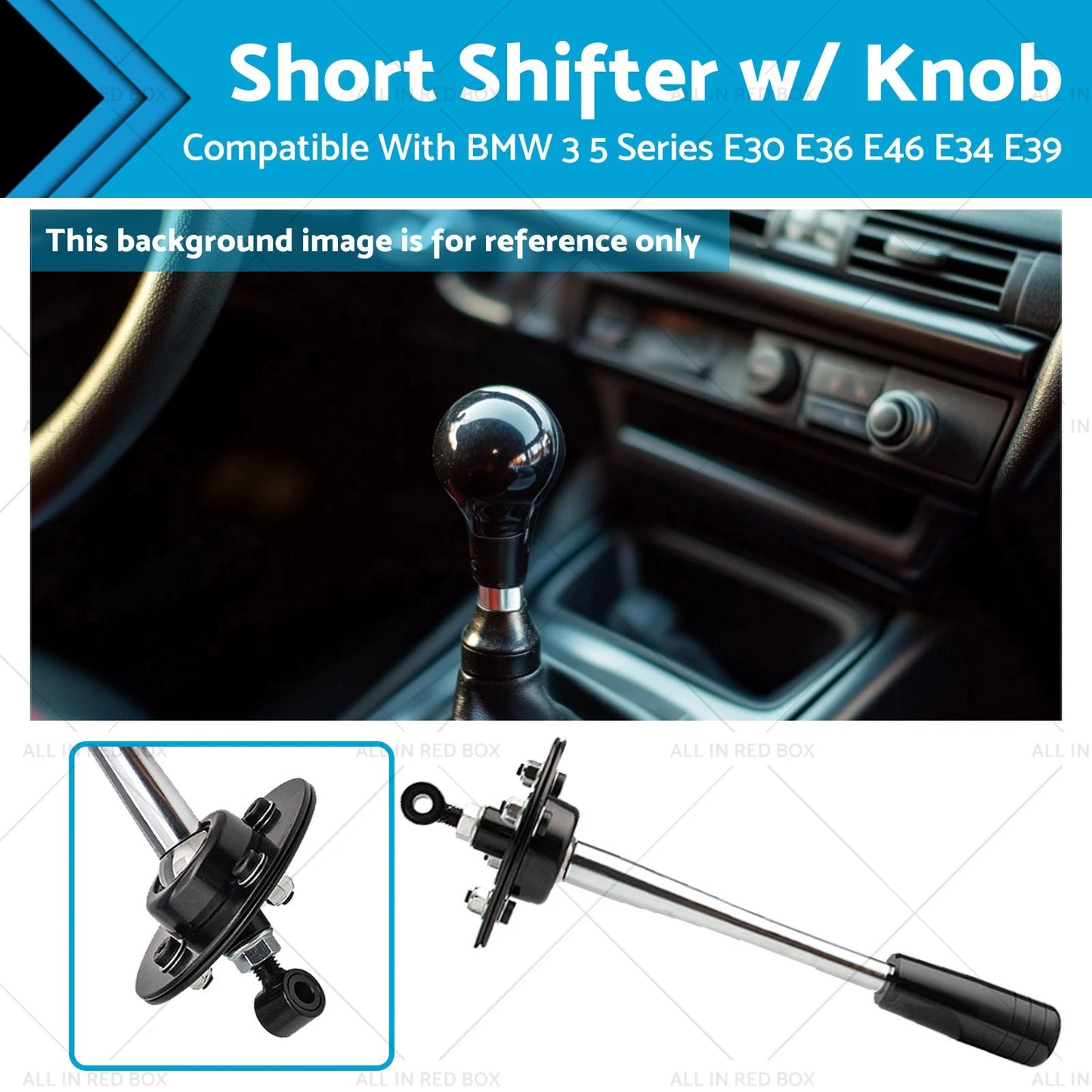 Short Shifter Lever Knob for BMW Z3 3 5 Series E30 E34 E36 E39 E46 (1996-2002)
