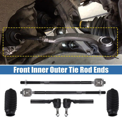 6pcs Front Inner Outer Tie Rod Ends for Dodge Grand Caravan (2008-2020)