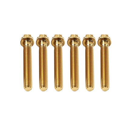 6 x M8x55mm Titanium Torx Head Flange Screws for Motorcycle Bike