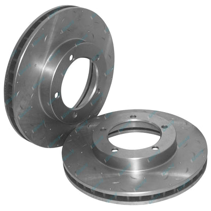 Front Drilled Slotted Disc Rotors HD Pads for Landcruiser 76 78 79 Series
