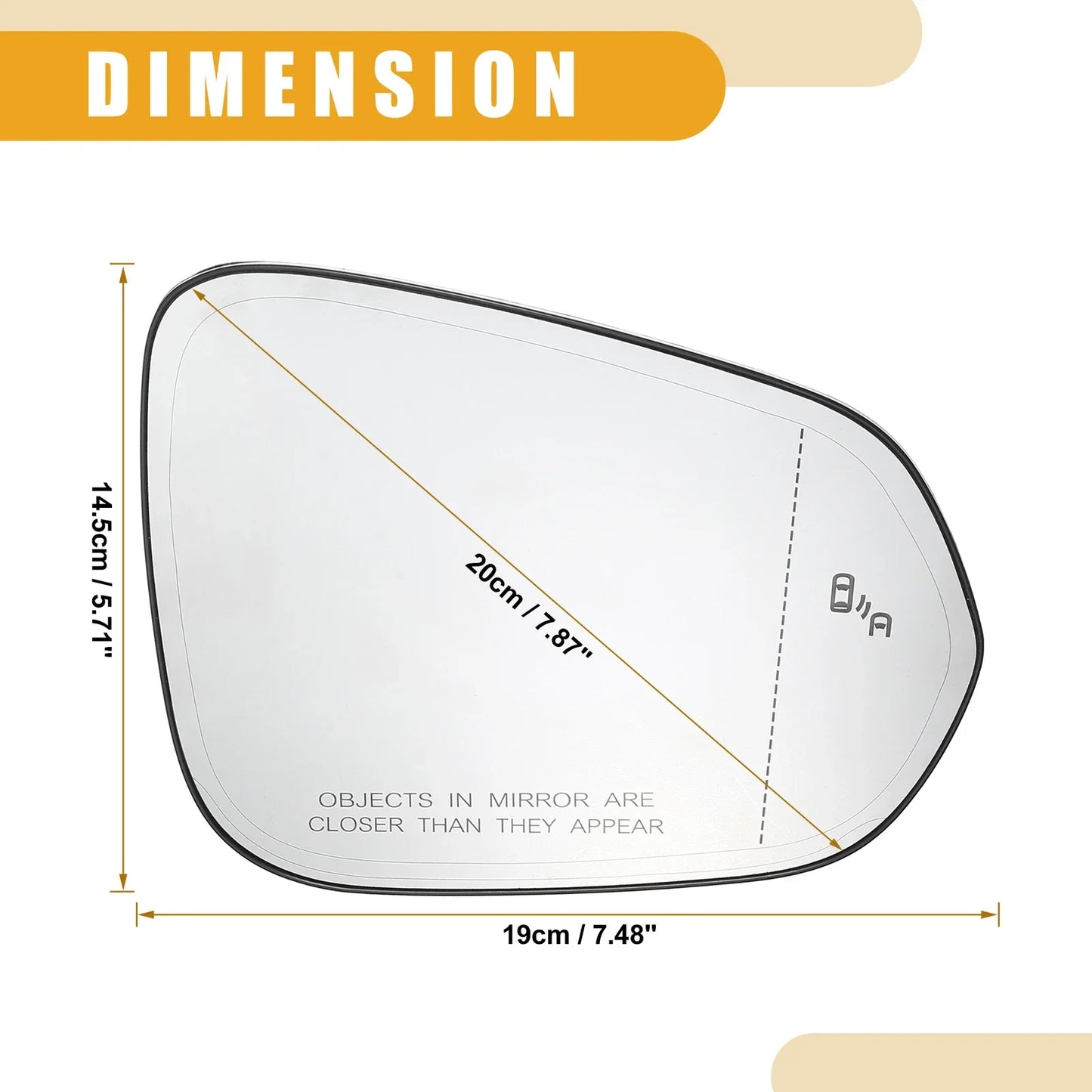 Right Side Rear View Mirror Glass for Lexus RX350 (2016-2022)