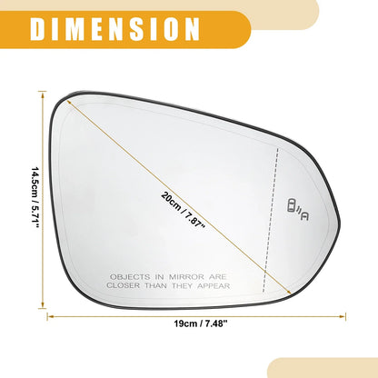 Right Side Rear View Mirror Glass for Lexus RX350 (2016-2022)