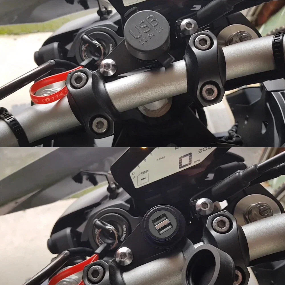 Dual USB Charger Adapter for Yamaha MT09, SP, XSR900, Tracer 900, MT07