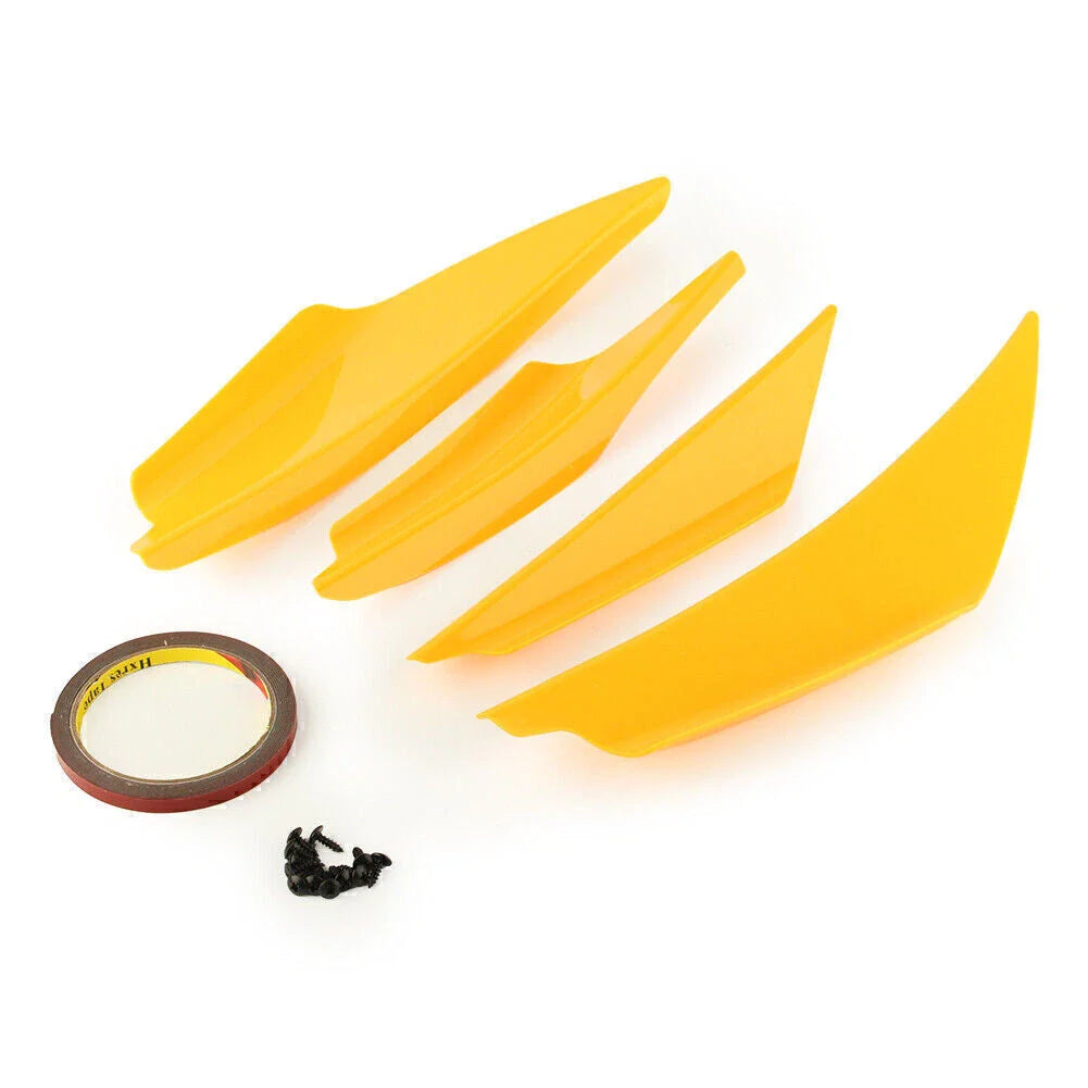4pcs Front Bumper Canards Splitter Fins Spoiler for Universal Cars