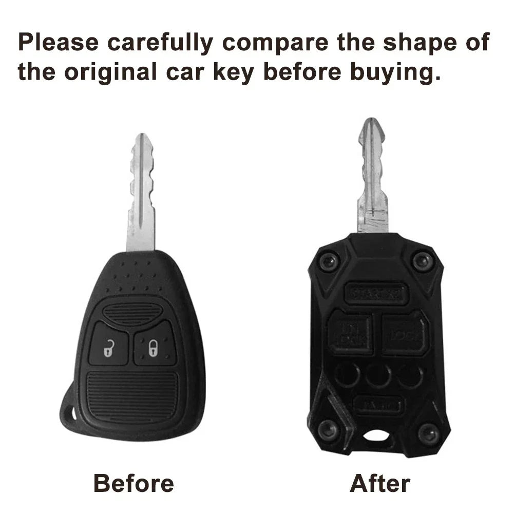 Red Key Fob Shell Case Cover for Jeep Wrangler JK (2007-2017)