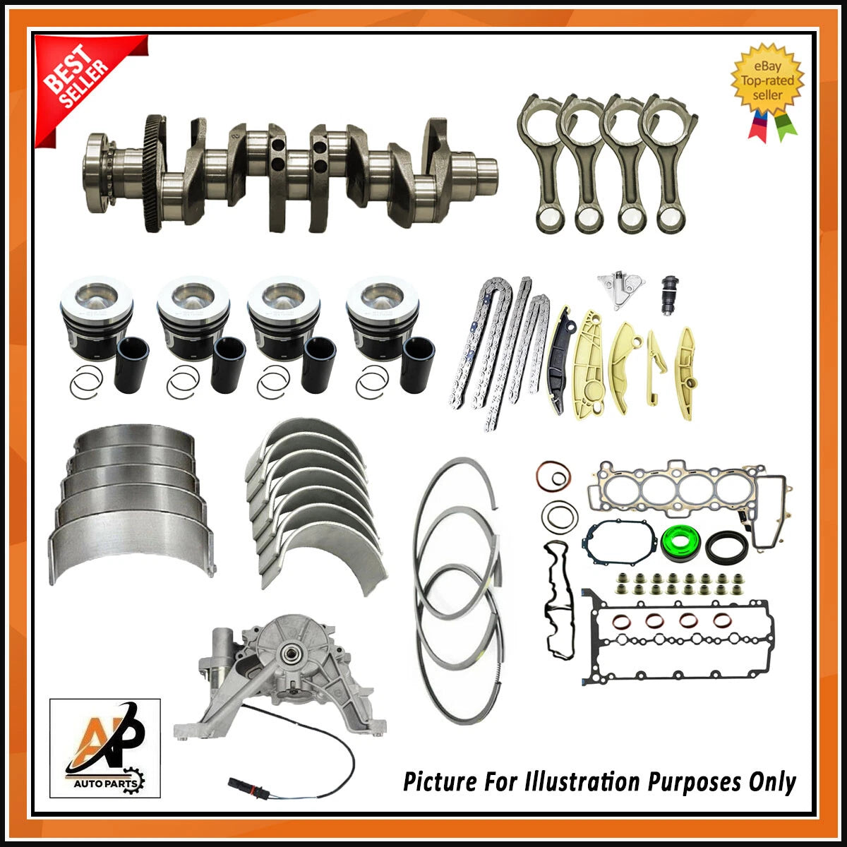 Crankshaft Piston Ring Rebuild Kit for Land Rover Jaguar 2.0 Diesel (2000–2017)