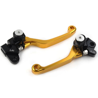 Gold Pivot Brake Clutch Levers for HONDA CRF125R CRF150R CRF250R CRF450R (97-21)