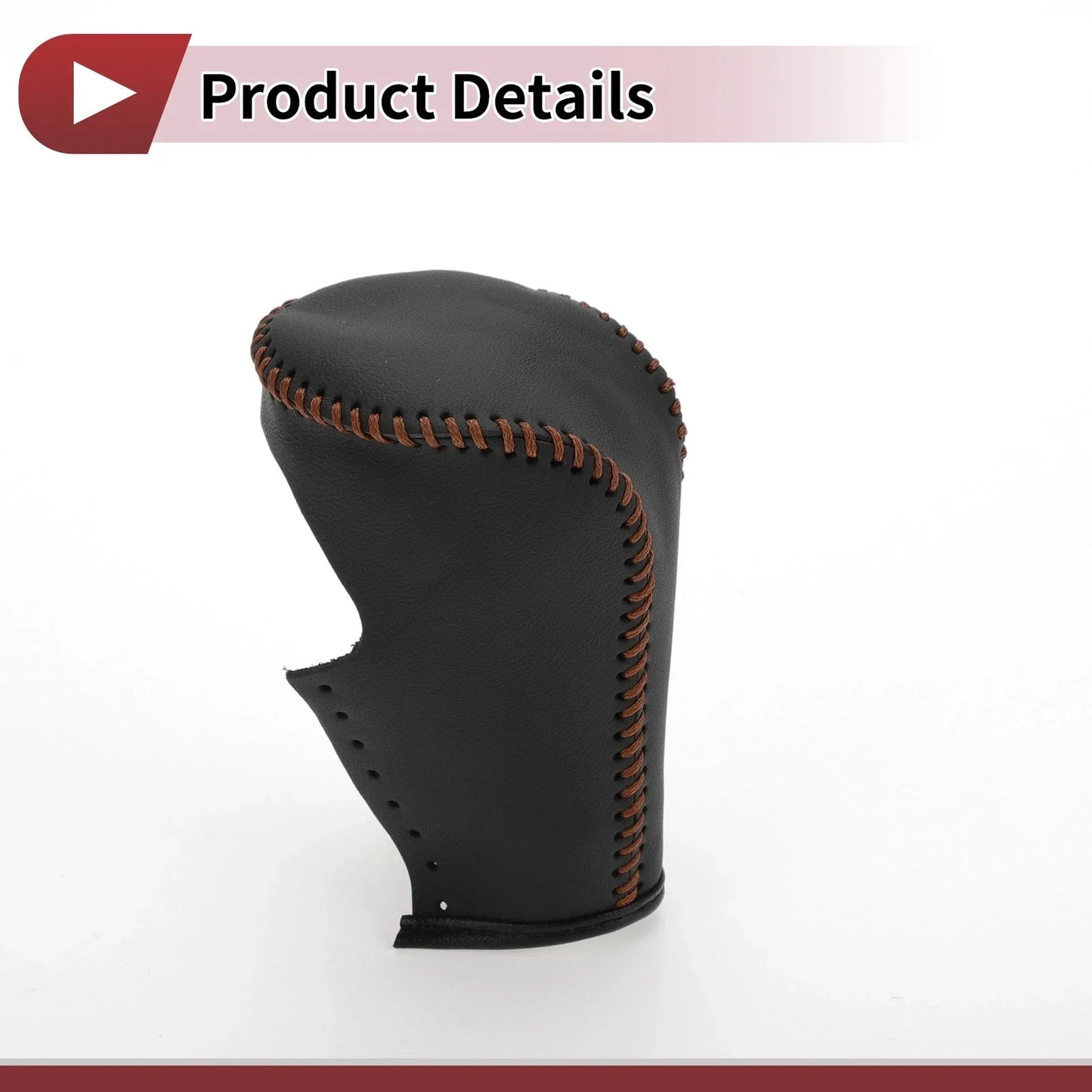 Car Gear Shift Knob Cover for Honda Accord (2008-2012) - Black Brown Faux Leather