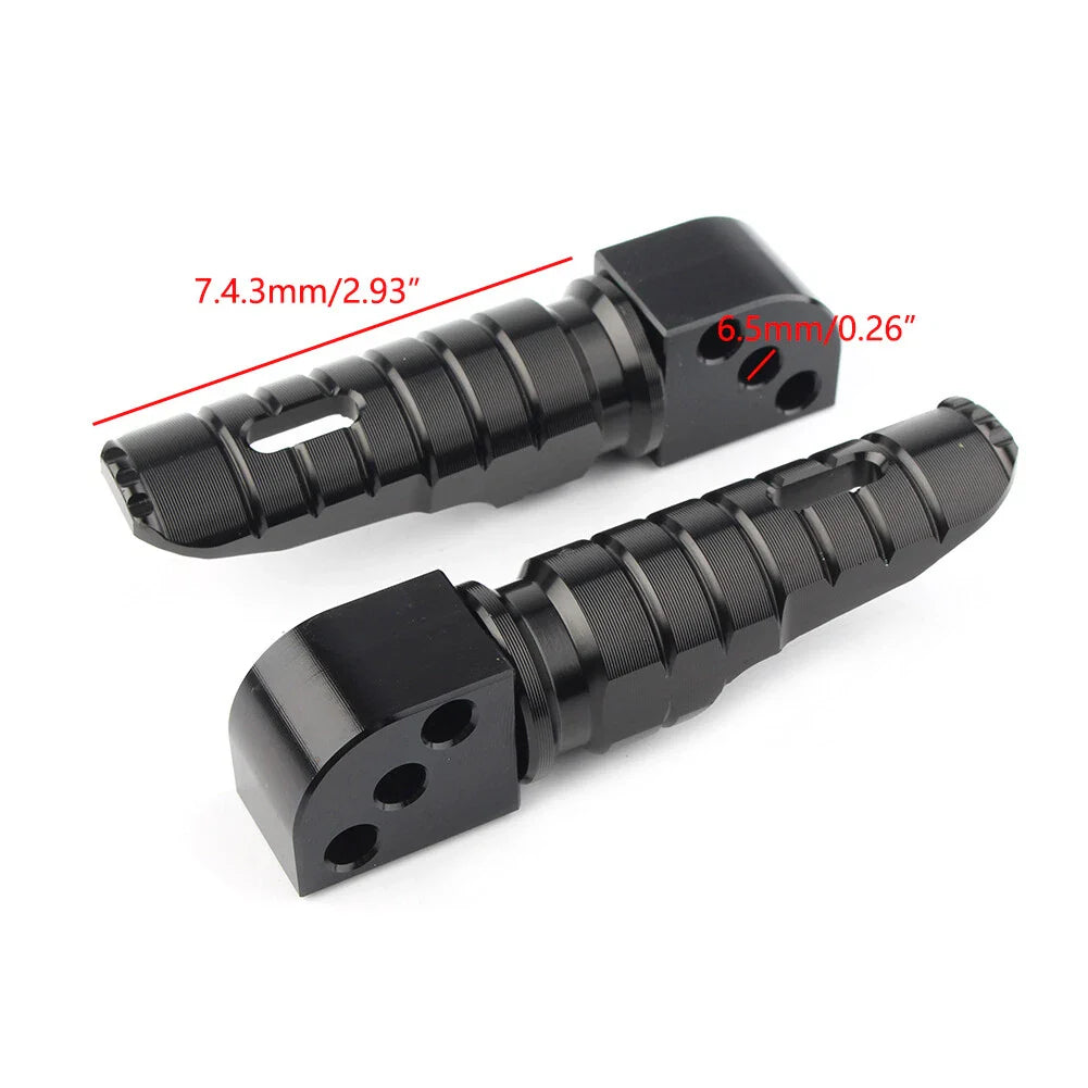 Black Rear Passenger Foot Rest Pegs for Kawasaki Ninja ZX-6R ZX-10R