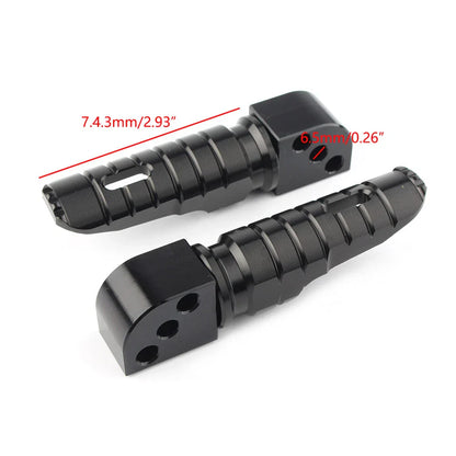 Black Rear Passenger Foot Rest Pegs for Kawasaki Ninja ZX-6R ZX-10R