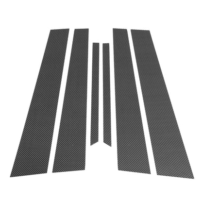 6 Pcs Door Pillar Window Trim for Honda Accord (2003-2007) Black Carbon Fiber
