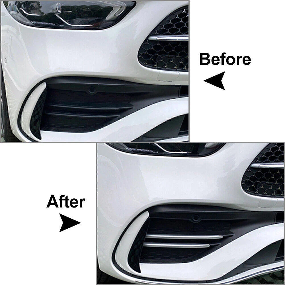 4pcs Front Bumper Splitter Fins Spoiler Canards for Mercedes C-Class (2015-2021)