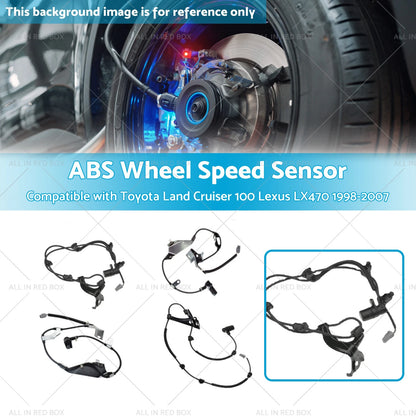 4 x ABS Sensors for Toyota Land Cruiser 100, Lexus LX470 (1998-2007)