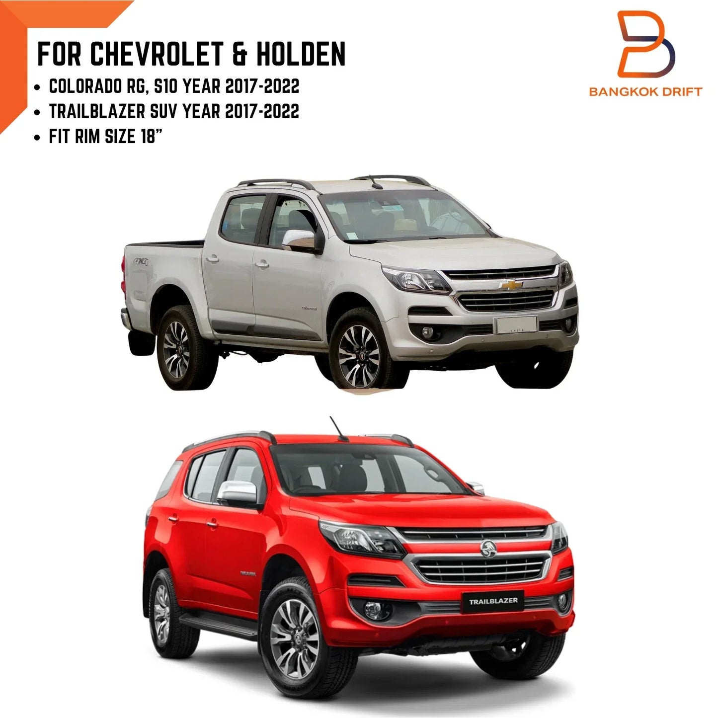 4 x Black Aluminium Wheel Center Cap Trim for Holden Colorado, Trailblazer (17-22)