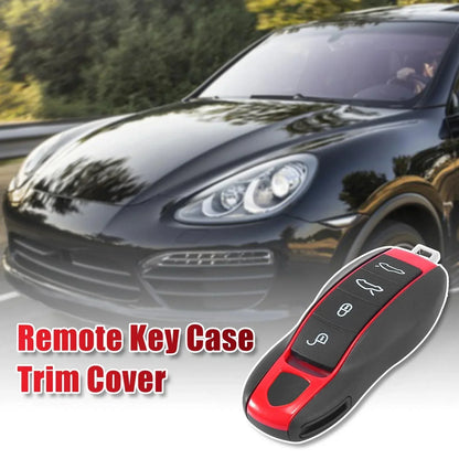 Red Remote Key Fob Case Cover for Porsche Cayenne Panamera Macan (2011-2023)