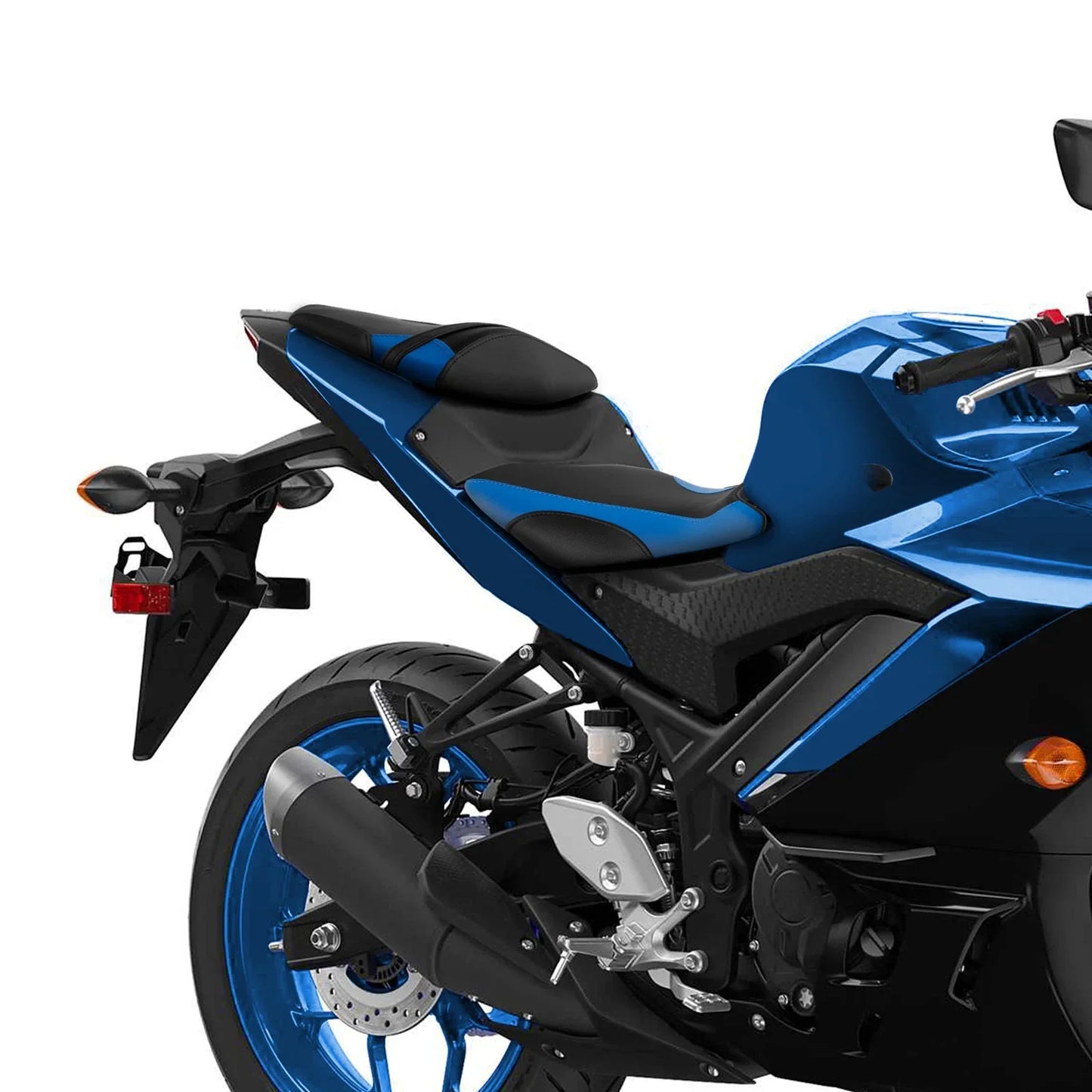 Black Blue Rider Driver & Passenger Seats for Yamaha YZF R3 (2015-2024)