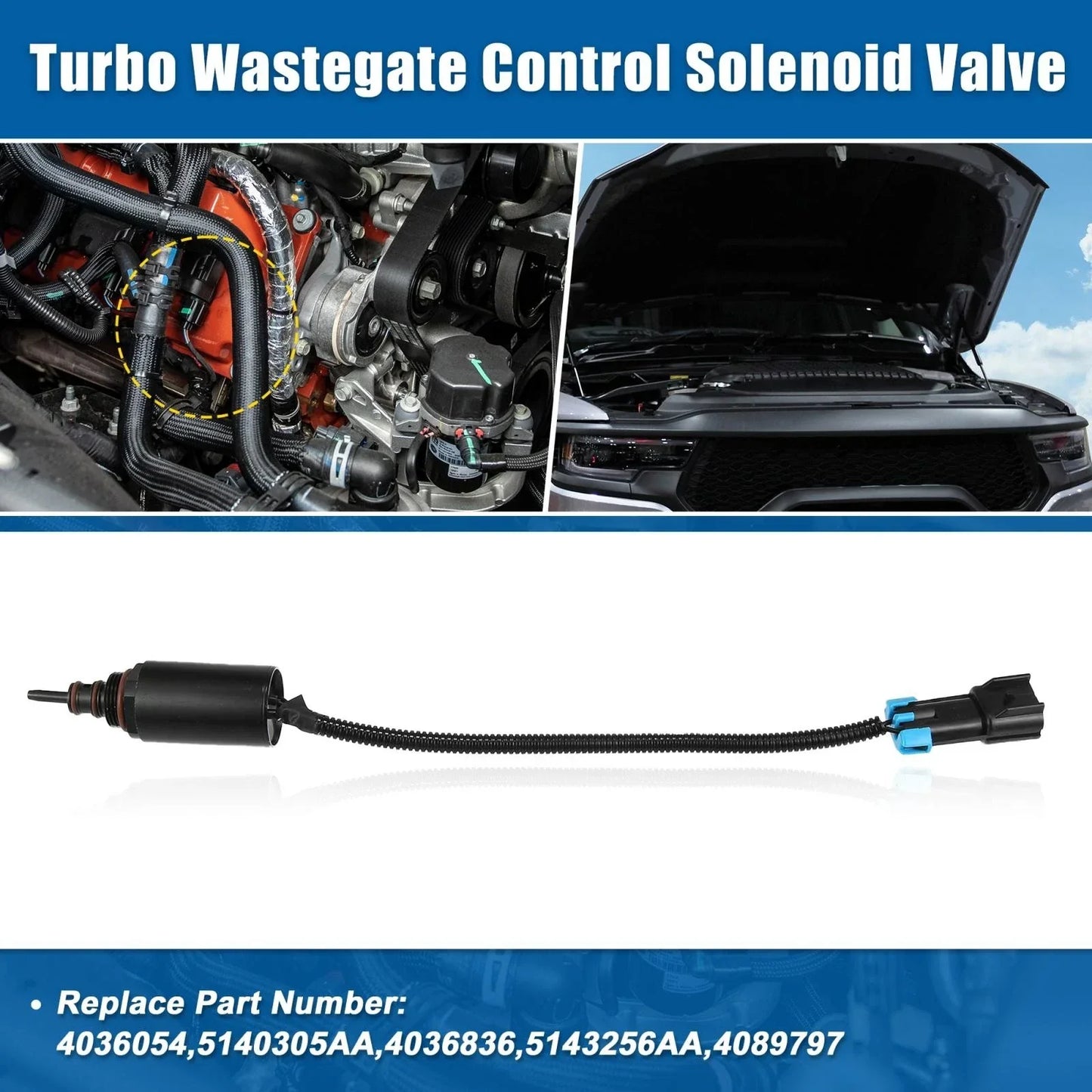 Turbo Wastegate Control Solenoid Valve for Dodge Ram 5.9L (2003-2009)