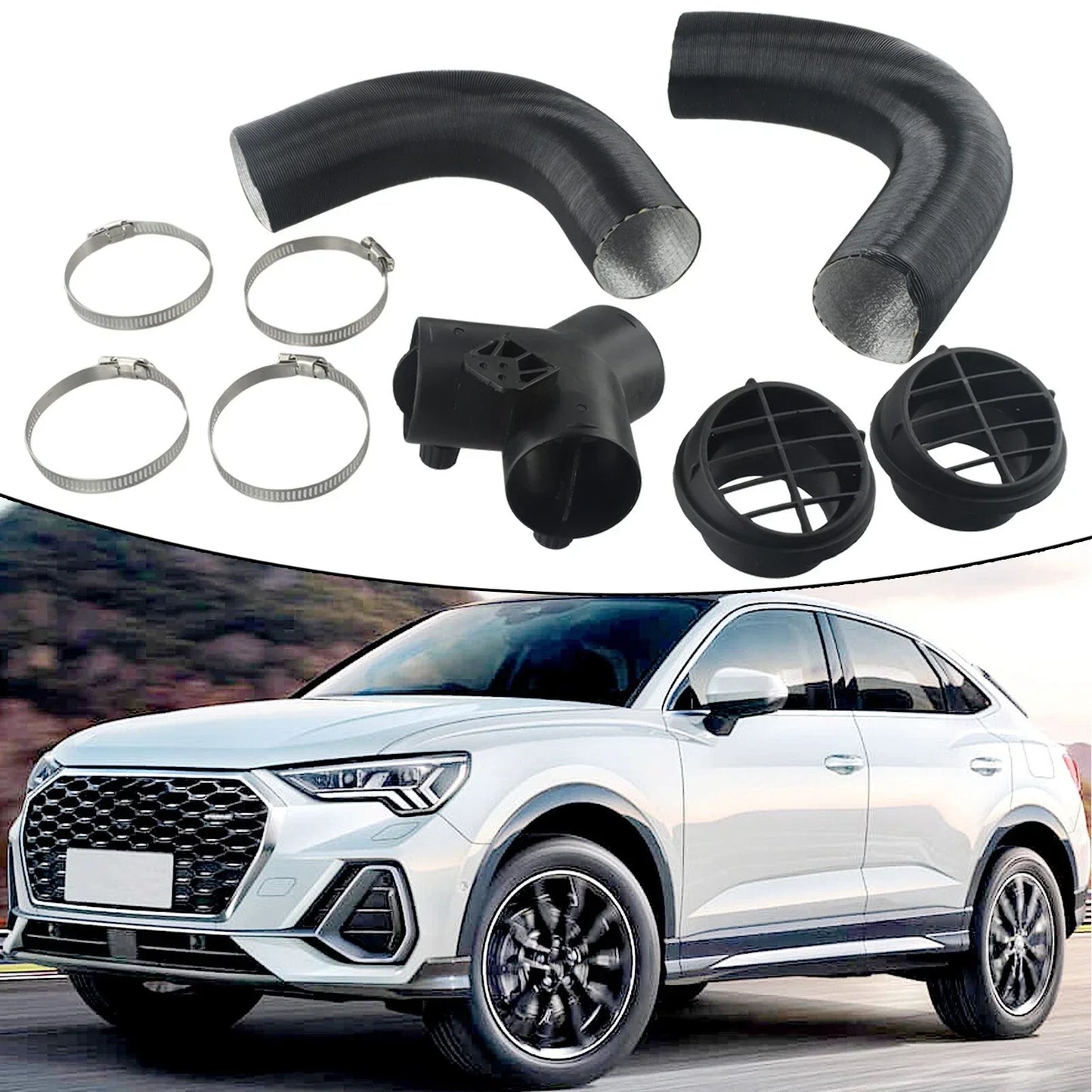 60mm Pipe Ducting Y Piece / Warm Air-Outlet Vent Hose Clip for Diesel Heater
