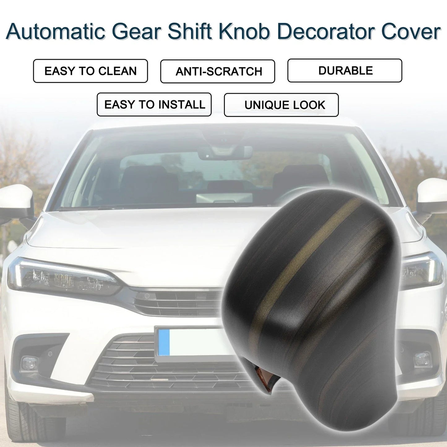 Automatic Gear Shift Knob Cover for Honda Civic (2022-2025) Black 1 x