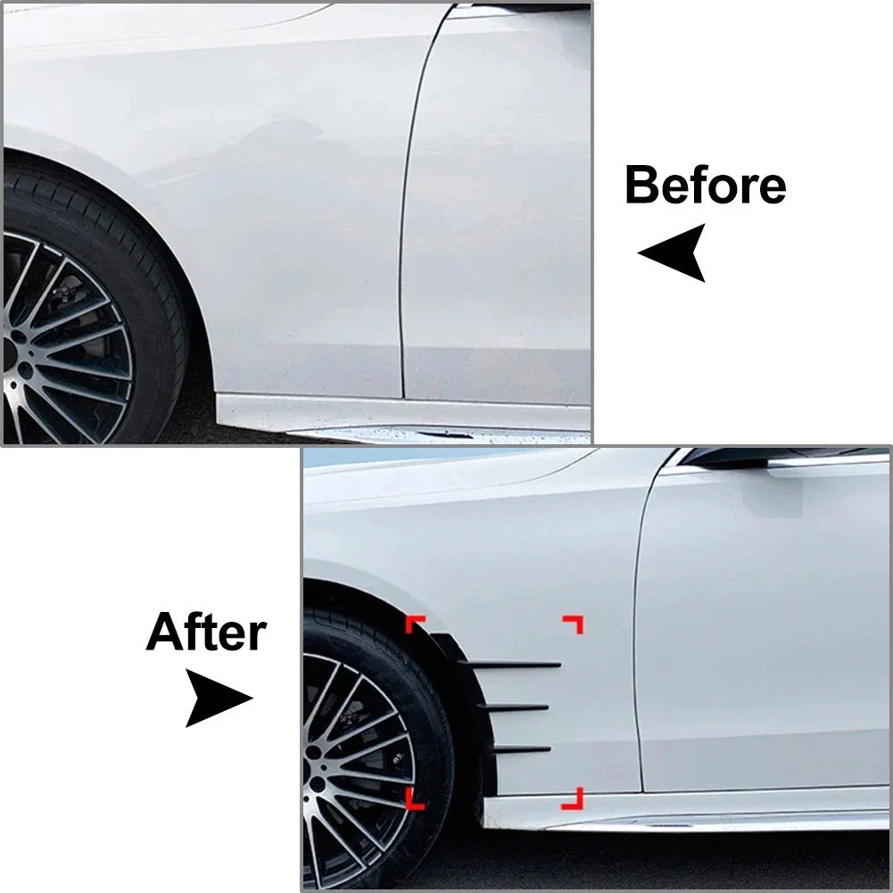Black Front Rear Side Fender Vents Air Vent Trim for Universal Cars