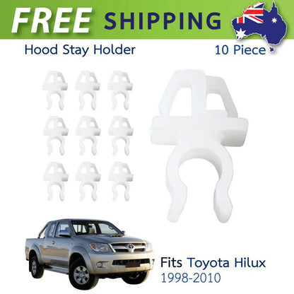 10x Hood Prop Stay Retainer Fastener Clip Fits 1998-2010 Toyota Hilux Ute Truck
