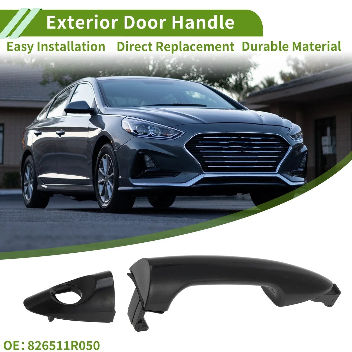 Exterior Door Handle for Hyundai Accent 2012-2017 Black Front Left