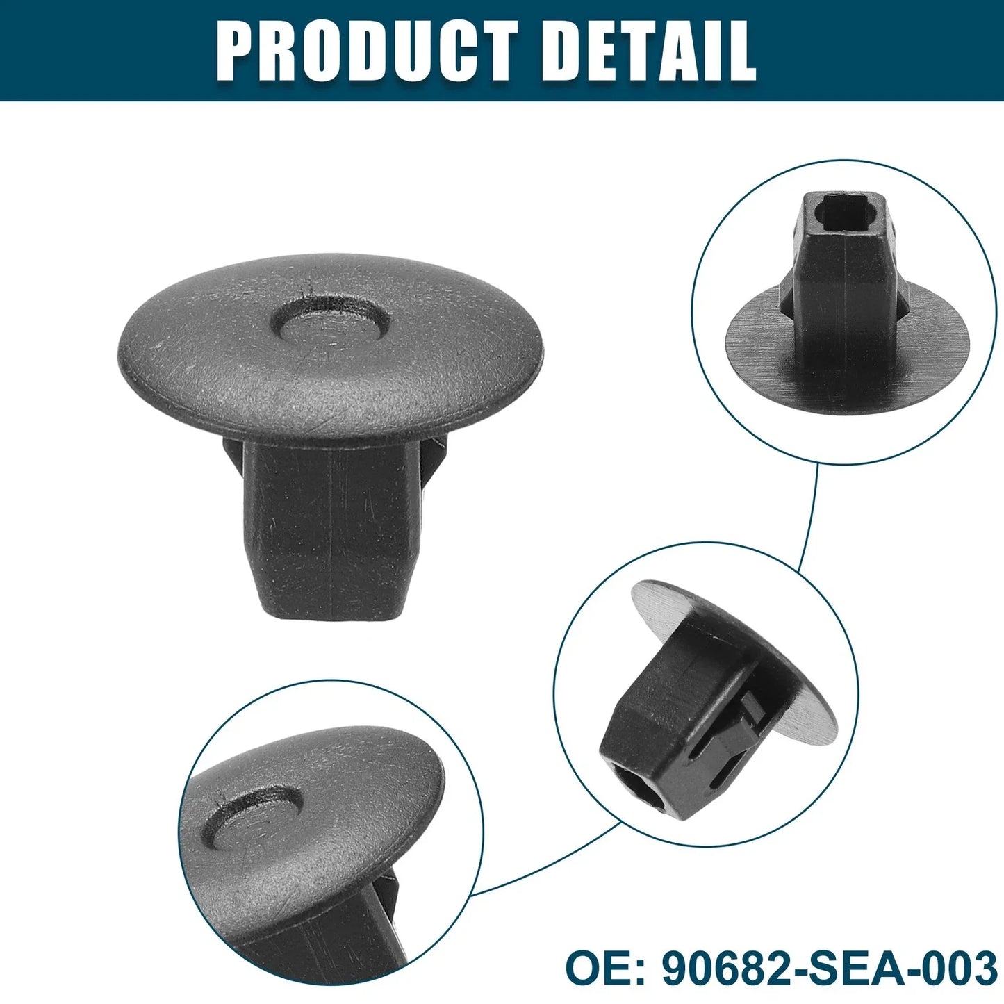 Fender Liner Clips for Honda Accord (30 Pcs) Black