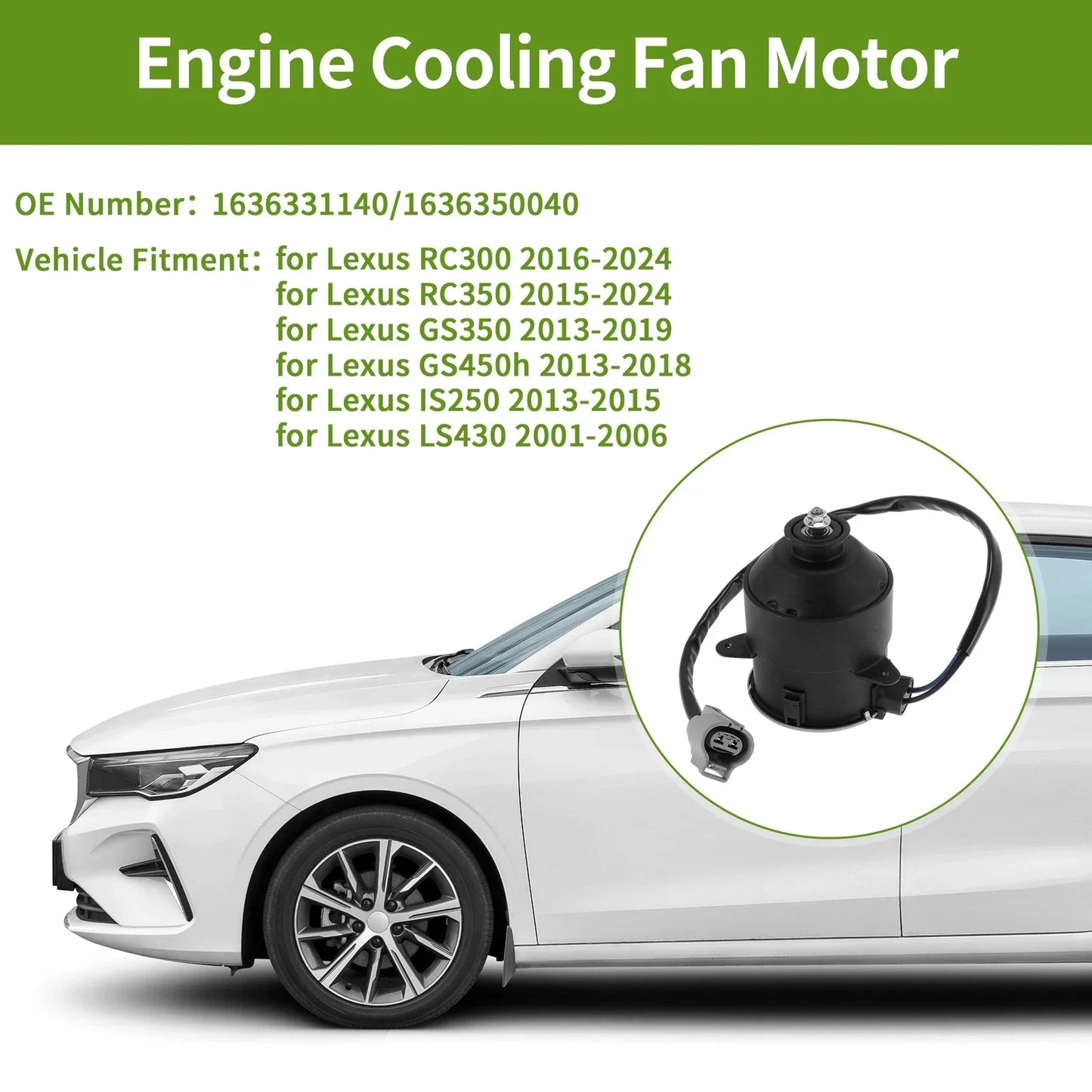 Radiator Fan Motor for Lexus RC300 (2016-2024) 1 x Motor