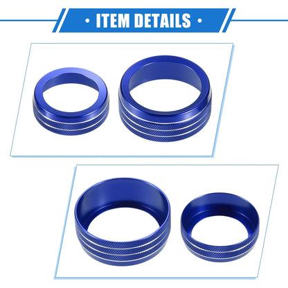 3 x Car AC Audio Tune Switch Knob Covers for Dodge Dart (2012-2018) Blue