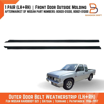 Outer Weatherstrip Front Door Glass Belt Rubber Seal for Nissan Navara D21