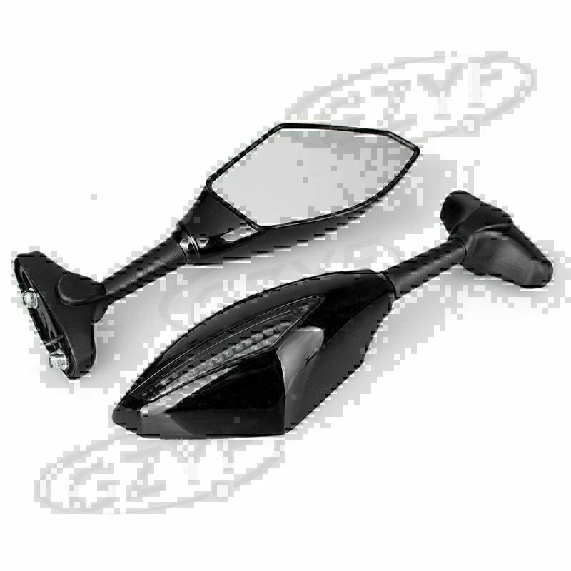 LED Turn Signal Rear View Mirrors for Motorcycle Street Bike