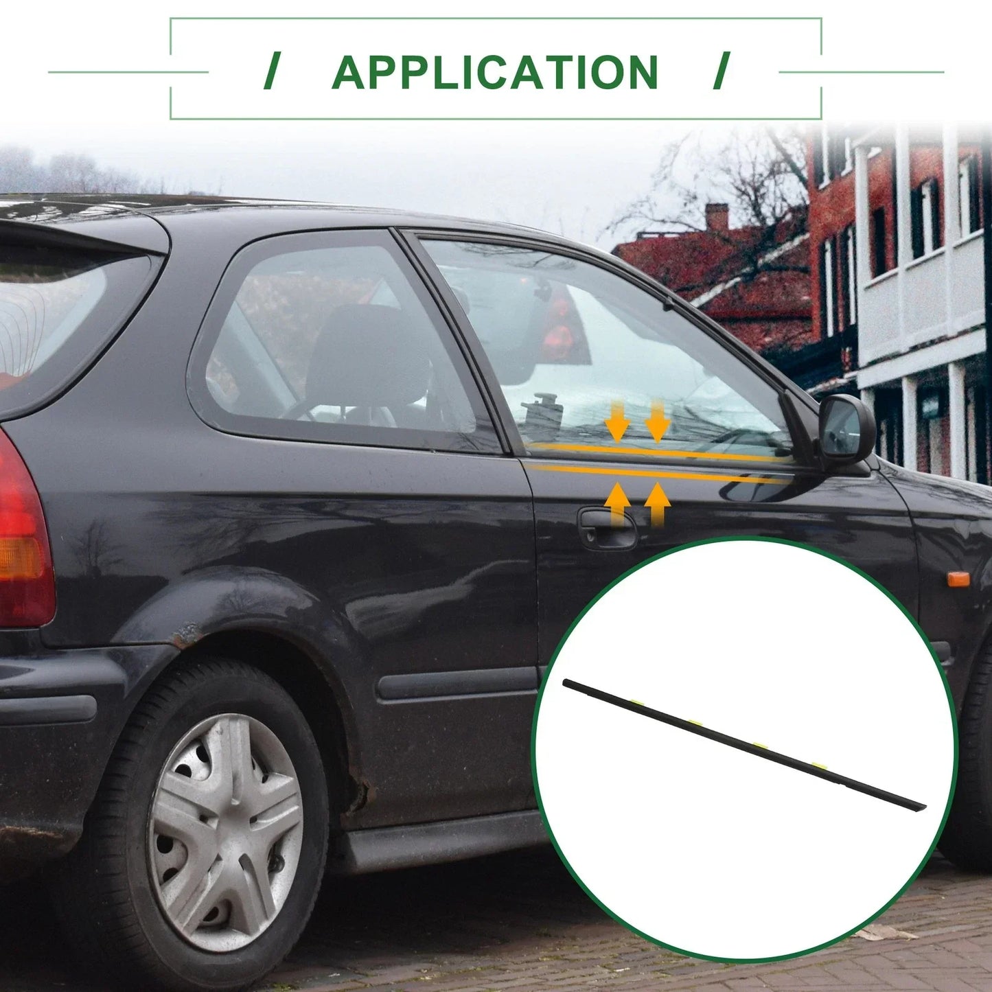2 x Front Left & Right Weatherstrip Window Seals for Honda