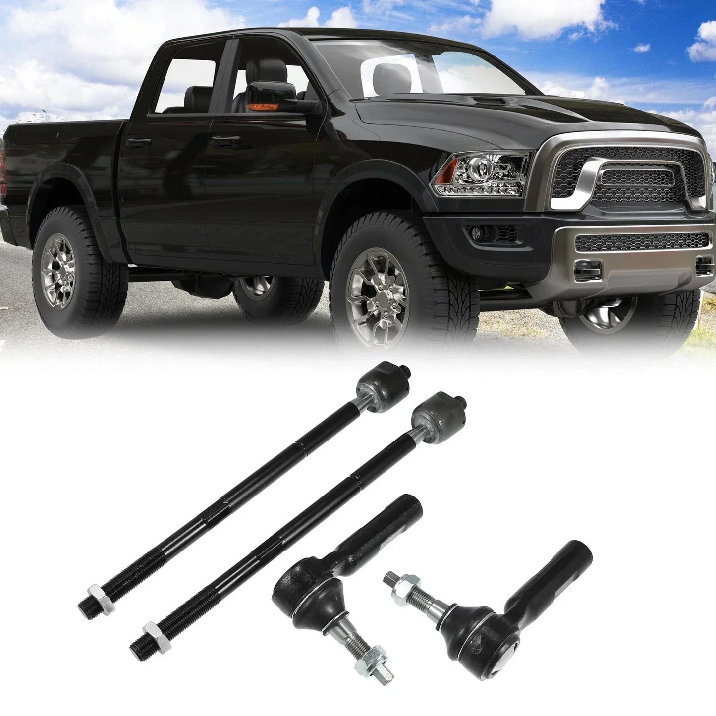 4 x Front Inner Outer Tie Rods for Dodge Challenger Charger (2011-2019)