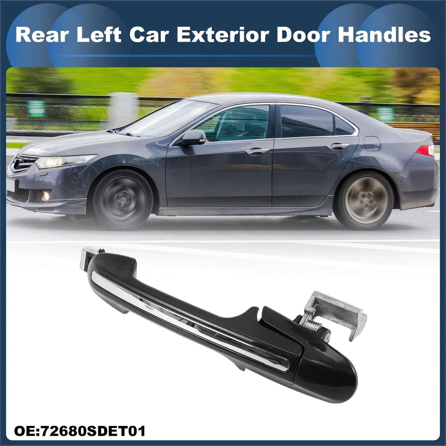 Rear Left Exterior Door Handle for Honda Accord (2003-2007) Silver Tone