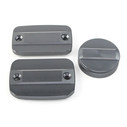 Grey Front Brake Clutch Fluid Reservoir Cap & Rear Brake Cover for Scrambler 1100