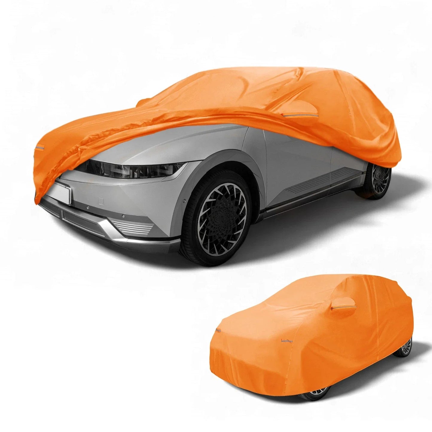 Waterproof All Weather Car Cover for Hyundai Ioniq 6 (2023) - Orange Cotton with Zipper