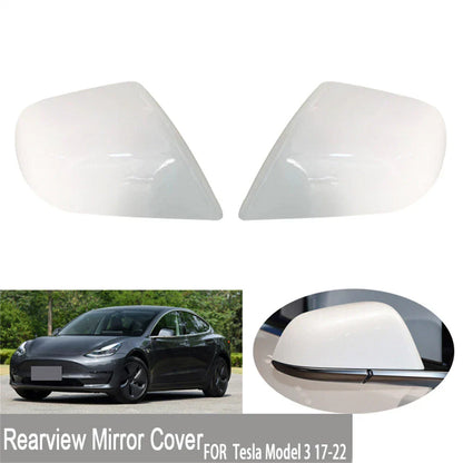 Pearl White Wing Mirror Cover Caps for Tesla Model 3 (2017-2022)