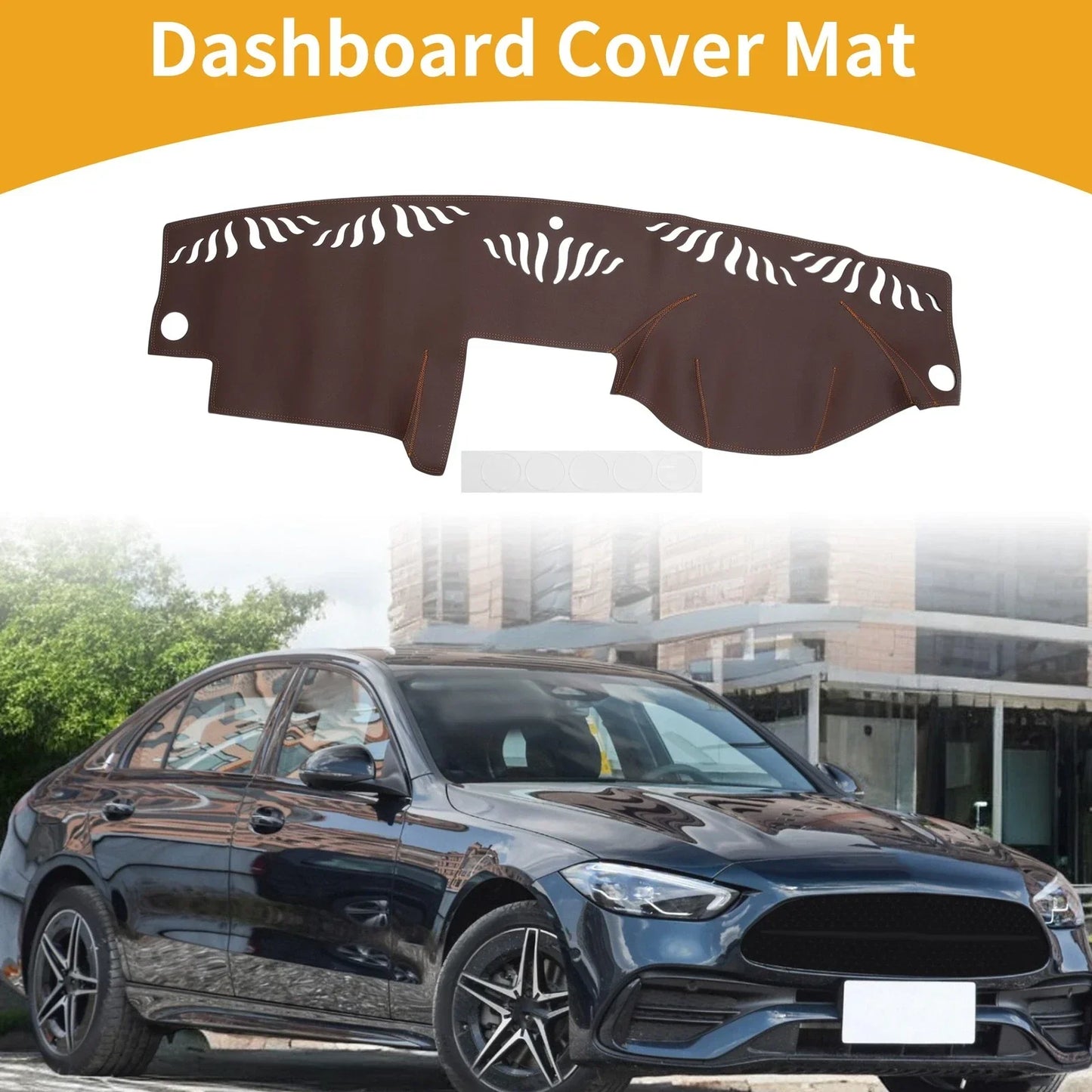 Dashboard Cover Mat for Mercedes C-Class W204 2008-2011 - Brown