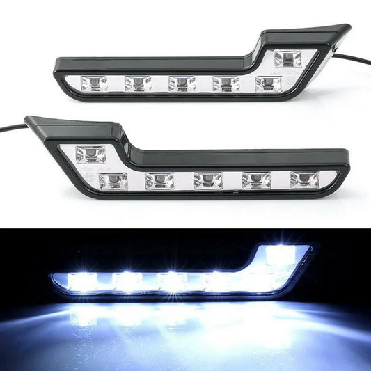 2PCS L Shaped Car 6LED 12V DRL Waterproof Driving Fog Light Lamp for Vehicles