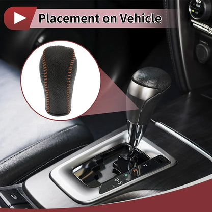 Car Gear Shift Knob Cover for Hyundai Tucson 2015-2018 Black Brown Faux Leather