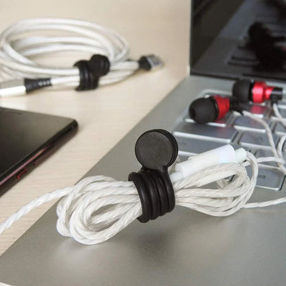 20 x Reusable Silicone Magnetic Twist Ties for Organizing - Black