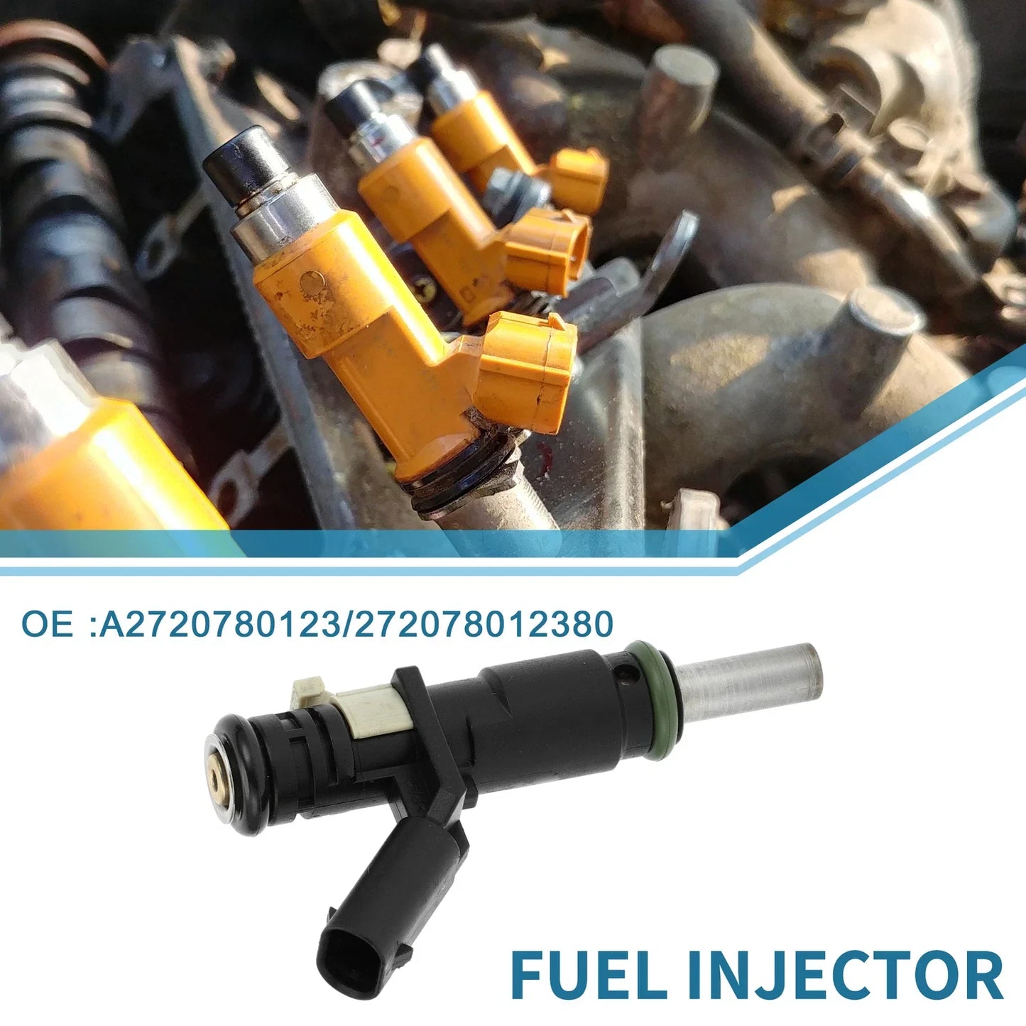 Fuel Injector No.A2720780123 for Mercedes-Benz C300 3.0L 2008-2012 1 x Black