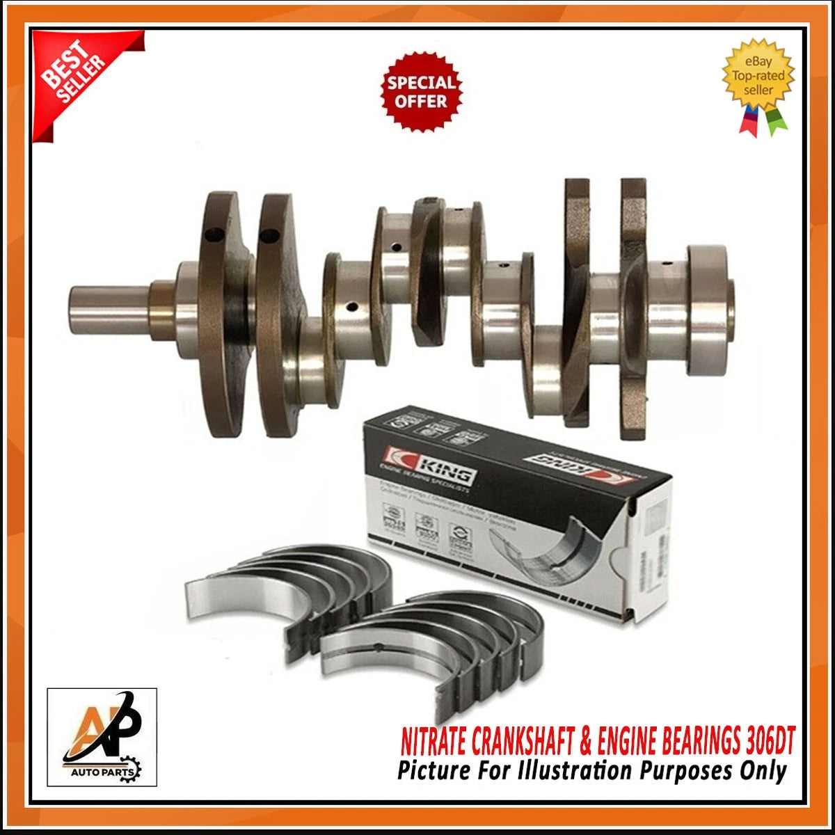 Crankshaft with Engine Bearings for Land Rover Range Rover 3.0 (306DT) (2002–2005)
