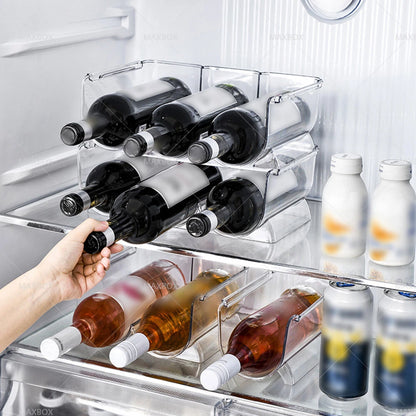 Stackable Red Wine Rack Refrigerator Beer Storage Counter Bottle Holder