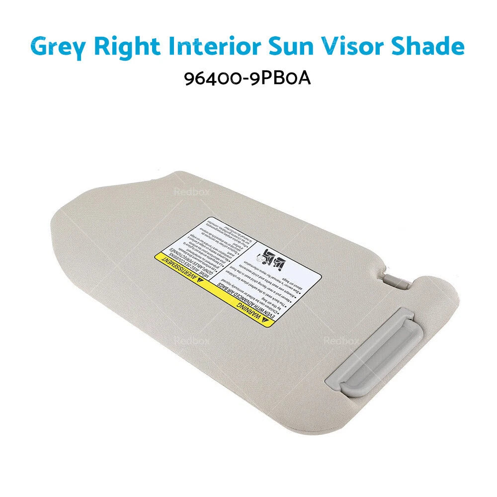 Grey Right Interior Sun Visor for Nissan Pathfinder (2013-2018)